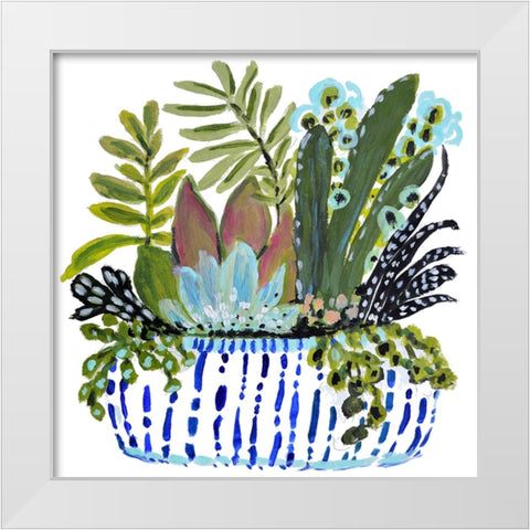 Succelents II White Modern Wood Framed Art Print by Fields, Karen
