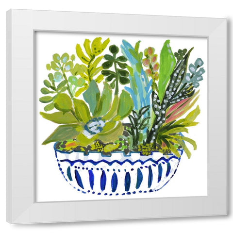 Succelents III White Modern Wood Framed Art Print by Fields, Karen