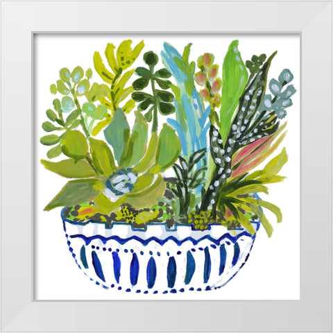 Succelents III White Modern Wood Framed Art Print by Fields, Karen