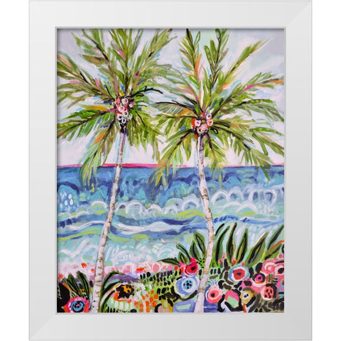 Tropical Vibes II White Modern Wood Framed Art Print by Fields, Karen