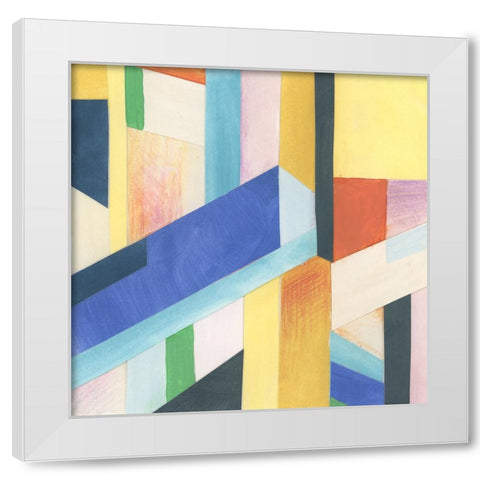 Prism Slice I White Modern Wood Framed Art Print by Vess, June Erica