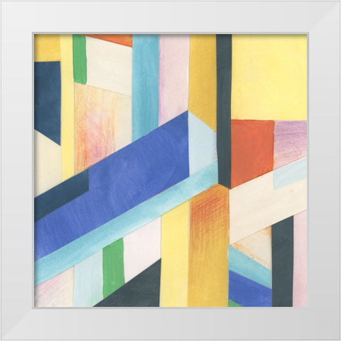 Prism Slice I White Modern Wood Framed Art Print by Vess, June Erica