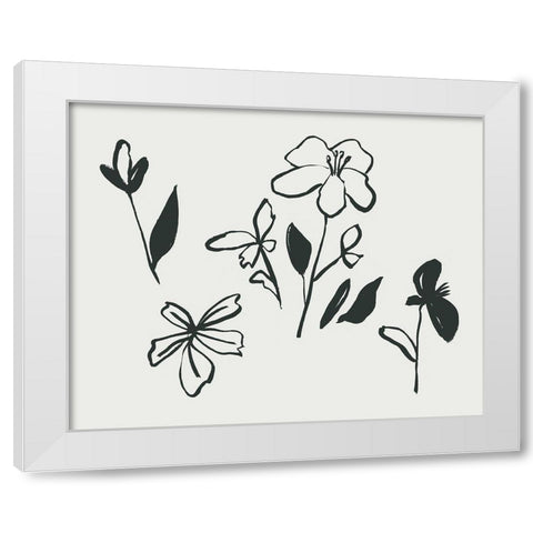 Little Flora I White Modern Wood Framed Art Print by Wang, Melissa