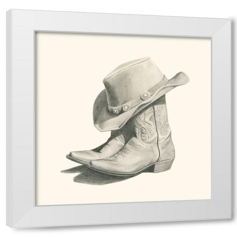 Sams boots II White Modern Wood Framed Art Print by Popp, Grace