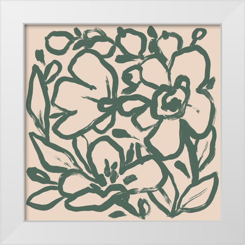 Terra Floral II White Modern Wood Framed Art Print by Vess, June Erica