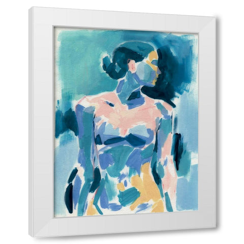 Loose Expressive Figure I White Modern Wood Framed Art Print by Barnes, Victoria