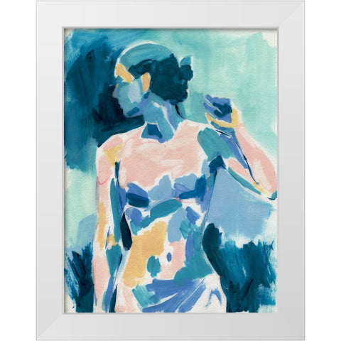 Loose Expressive Figure II White Modern Wood Framed Art Print by Barnes, Victoria