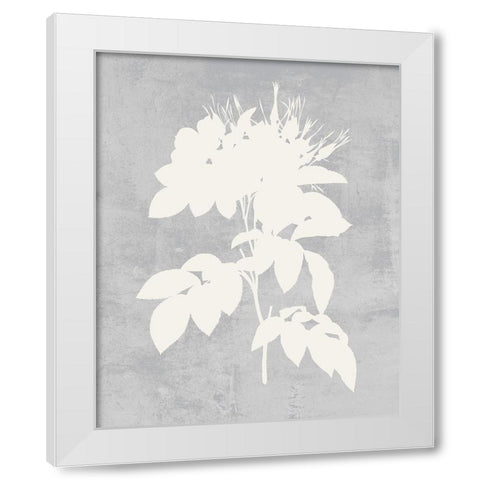 Falling Flowers I White Modern Wood Framed Art Print by Wang, Melissa