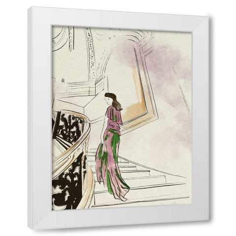 Back Glance II White Modern Wood Framed Art Print by Wang, Melissa