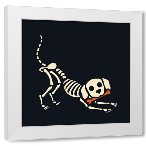 Skelepet III White Modern Wood Framed Art Print by Barnes, Victoria