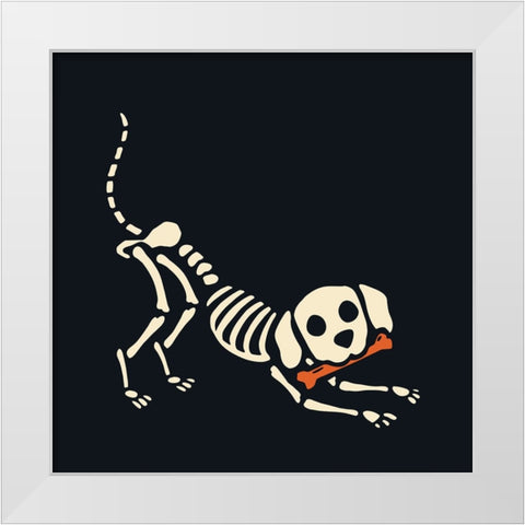 Skelepet III White Modern Wood Framed Art Print by Barnes, Victoria