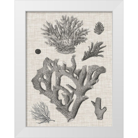 Coral on Linen II White Modern Wood Framed Art Print by Vision Studio