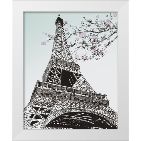 Spring in Paris I White Modern Wood Framed Art Print by Wang, Melissa