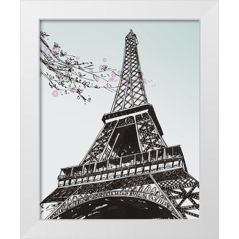 Spring in Paris II White Modern Wood Framed Art Print by Wang, Melissa