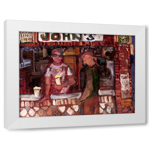 Staying Cool White Modern Wood Framed Art Print by Ferrell, Erin McGee