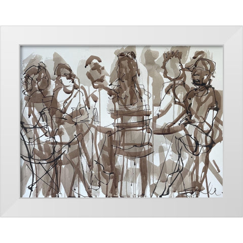 The Social Hour White Modern Wood Framed Art Print by Ferrell, Erin McGee