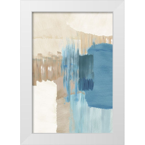 Blue Motion II White Modern Wood Framed Art Print by Kouta, Flora
