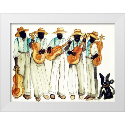Bro Blues White Modern Wood Framed Art Print by McGee, Janie