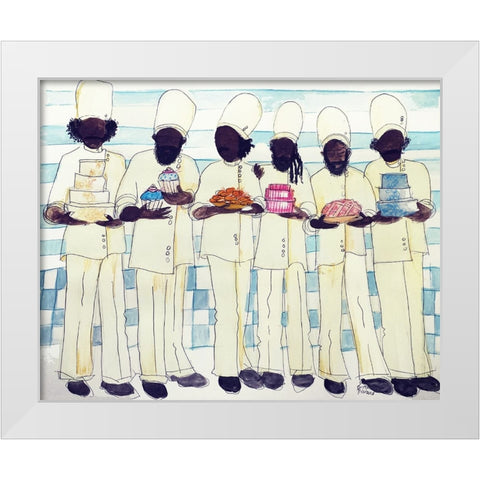 Church Brother Chef White Modern Wood Framed Art Print by McGee, Janie