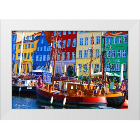 Copenhagan Nyhavn II White Modern Wood Framed Art Print by Lind, Suzan