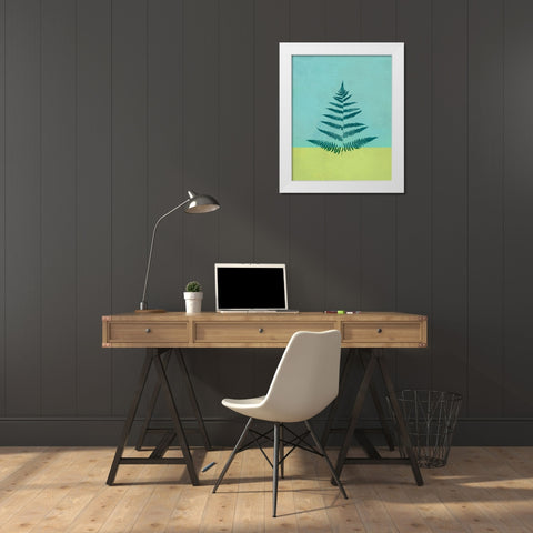 Leaves Green I White Modern Wood Framed Art Print by Bagnato, Judi
