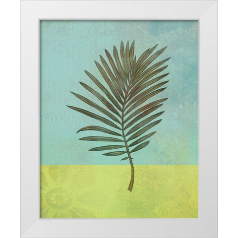 Leaves Green III White Modern Wood Framed Art Print by Bagnato, Judi