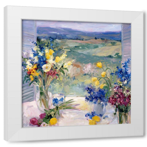 Tuscany Floral I White Modern Wood Framed Art Print by Stevens, Allayn