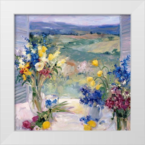 Tuscany Floral I White Modern Wood Framed Art Print by Stevens, Allayn