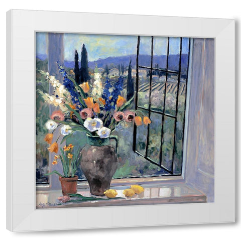 Tuscany Hillside I White Modern Wood Framed Art Print by Stevens, Allayn