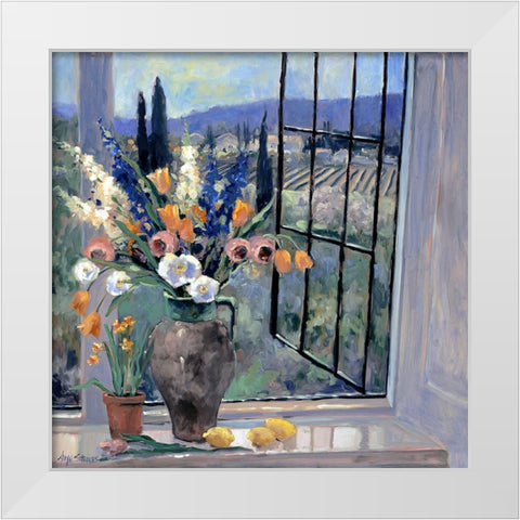 Tuscany Hillside I White Modern Wood Framed Art Print by Stevens, Allayn