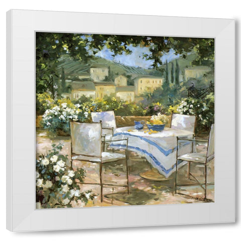 Tuscany Terrace I White Modern Wood Framed Art Print by Stevens, Allayn