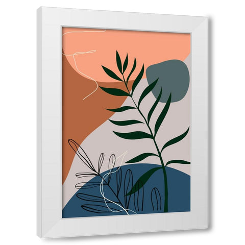 Boho Leaves I White Modern Wood Framed Art Print by Arctic Frame
