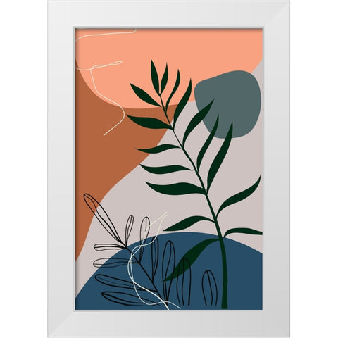 Boho Leaves I White Modern Wood Framed Art Print by Arctic Frame