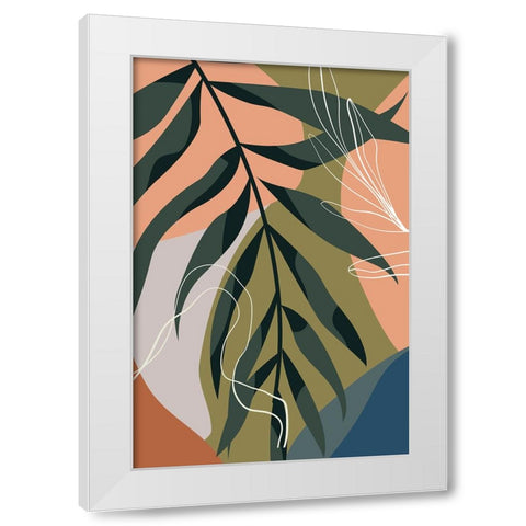 Boho Leaves II White Modern Wood Framed Art Print by Arctic Frame