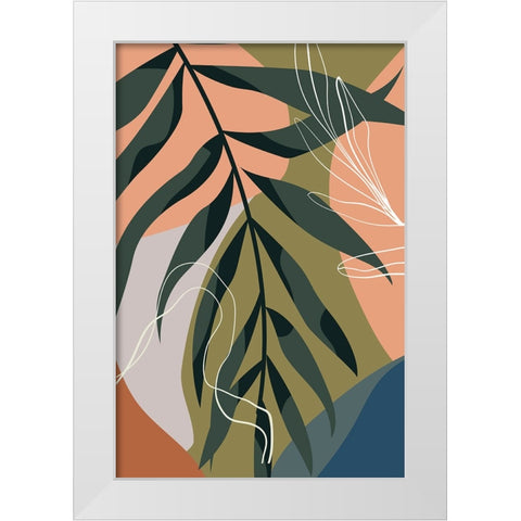 Boho Leaves II White Modern Wood Framed Art Print by Arctic Frame