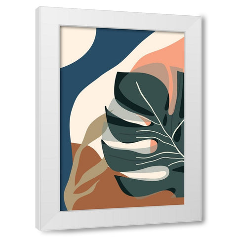 Boho Leaves III White Modern Wood Framed Art Print by Arctic Frame