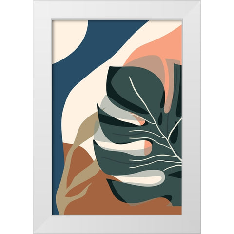 Boho Leaves III White Modern Wood Framed Art Print by Arctic Frame
