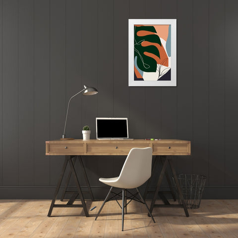 Boho Leaves IV White Modern Wood Framed Art Print by Arctic Frame