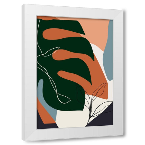 Boho Leaves IV White Modern Wood Framed Art Print by Arctic Frame
