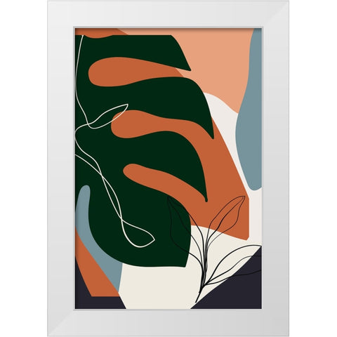 Boho Leaves IV White Modern Wood Framed Art Print by Arctic Frame