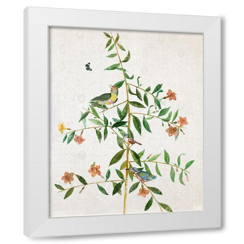 Perching Bird I White Modern Wood Framed Art Print by Smith, Karen