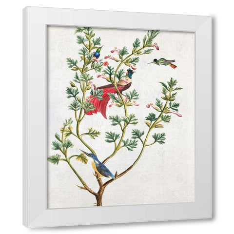 Perching Bird II White Modern Wood Framed Art Print by Smith, Karen