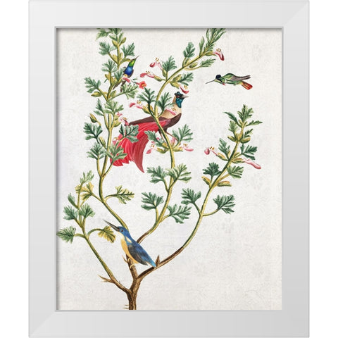 Perching Bird II White Modern Wood Framed Art Print by Smith, Karen