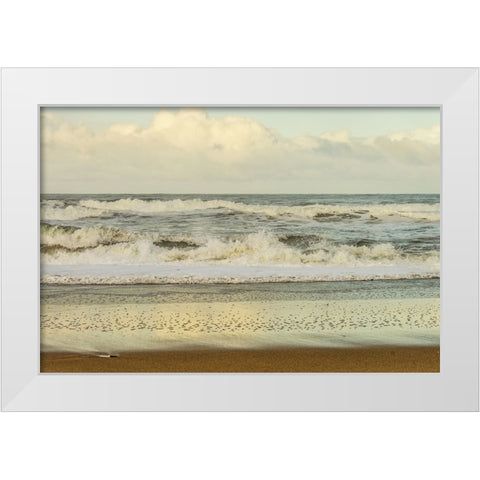 Beach Stroll I White Modern Wood Framed Art Print by Poinski, Dianne