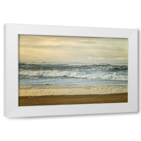 Beach Stroll II White Modern Wood Framed Art Print by Poinski, Dianne