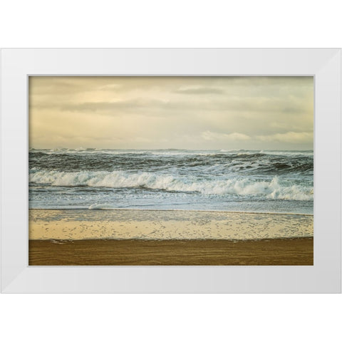 Beach Stroll II White Modern Wood Framed Art Print by Poinski, Dianne