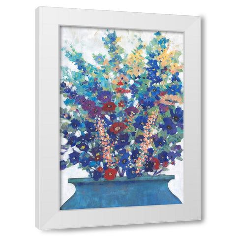 A bunch of Flowers I White Modern Wood Framed Art Print by OToole, Tim