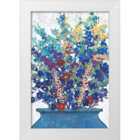 A bunch of Flowers I White Modern Wood Framed Art Print by OToole, Tim