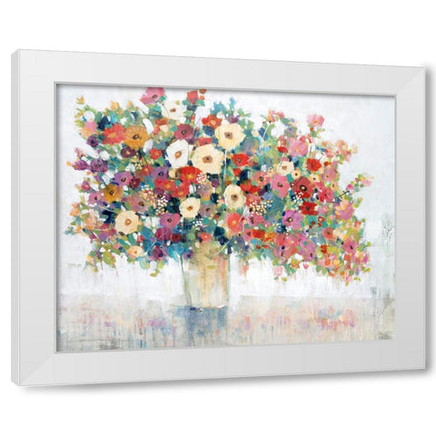 Mix Flower Bouquet I White Modern Wood Framed Art Print by OToole, Tim