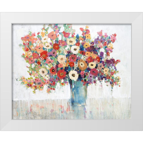 Mix Flower Bouquet II White Modern Wood Framed Art Print by OToole, Tim